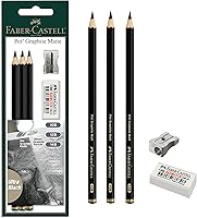Vista 11 de Faber-Castell 3 Lápices de Grafito Mate Pitt en Lata - 10B, 12B, 14B - Lápices de Grafito Negro Mate