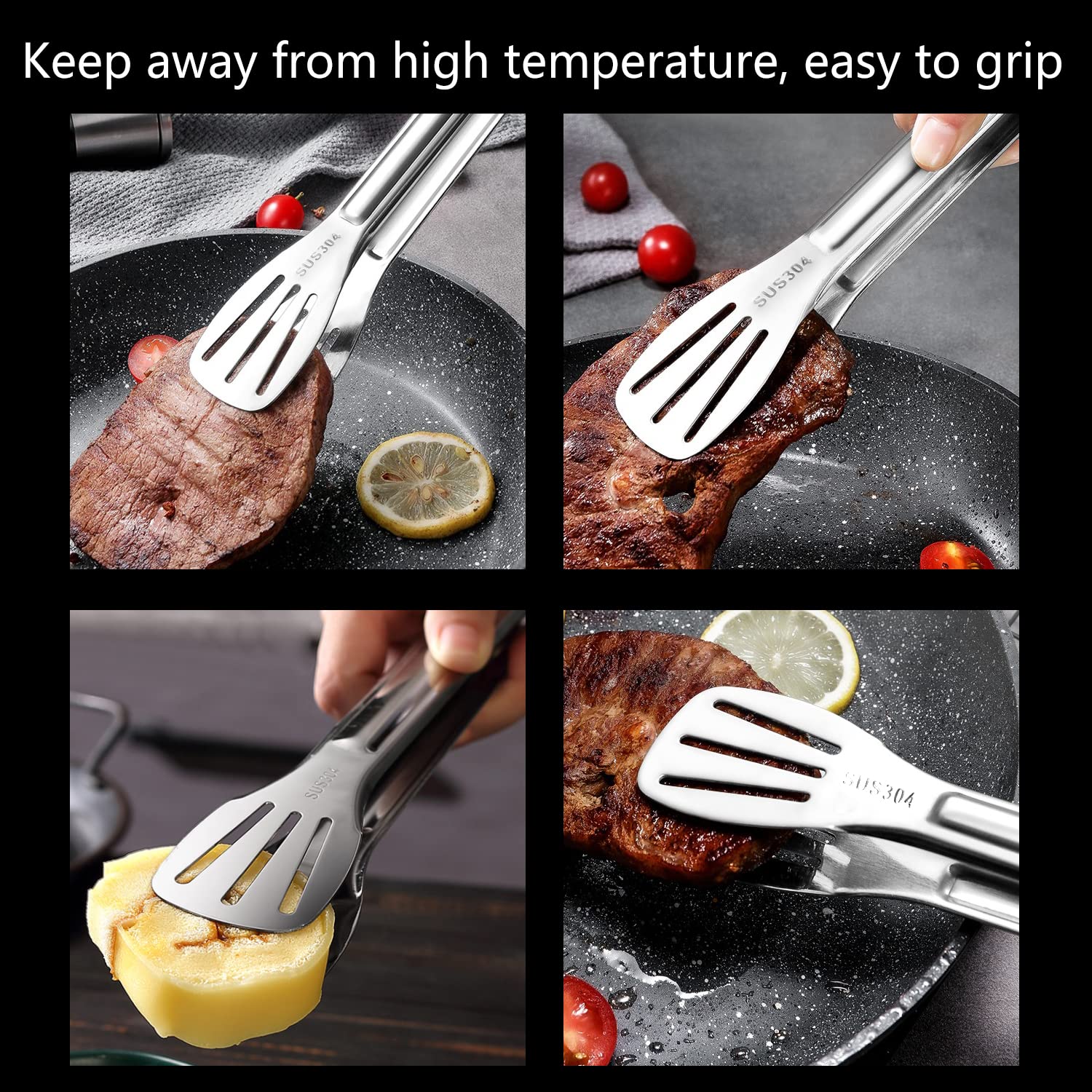 SHENGMIAOHE 1 Pz Strumento da Cucina in Acciaio Inox Pinze in Acciaio