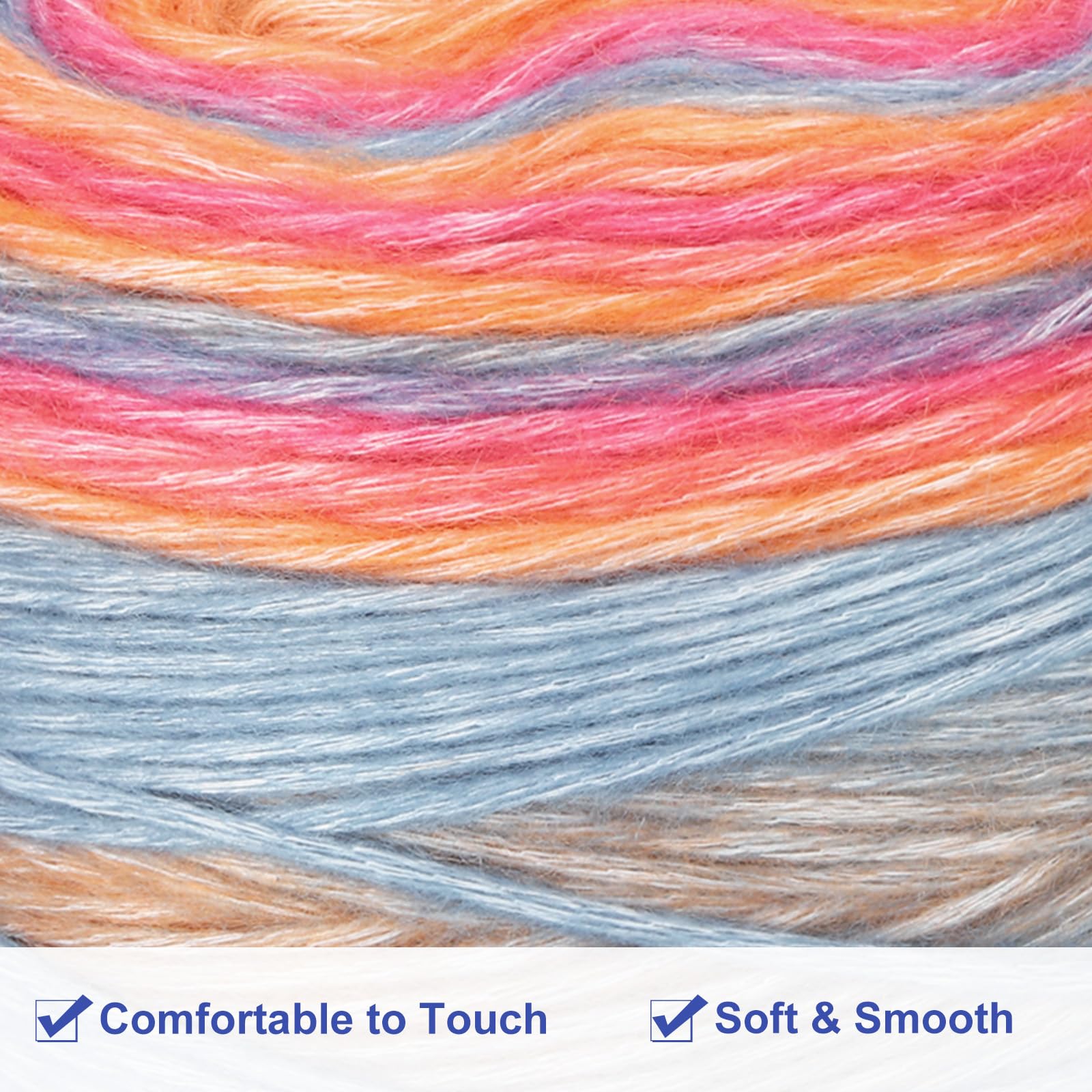 uxcell 3Pcs 100g Gradient Cake Cotton Yarns - Image 3
