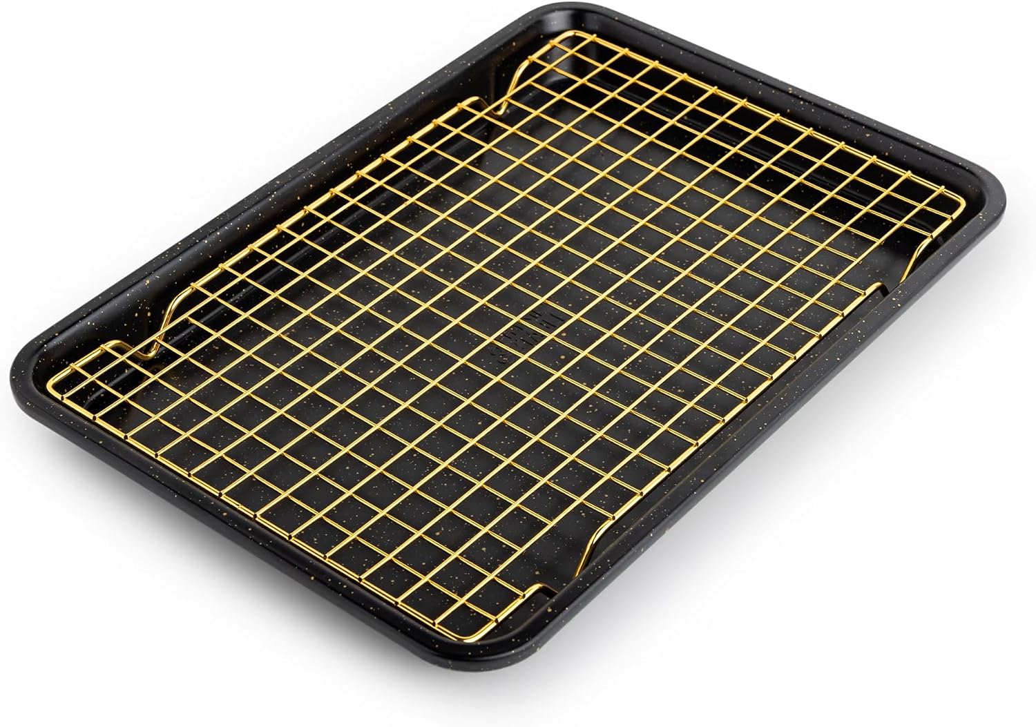 Non-Stick Baking Sheet with Gold Cooling Rack Set