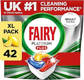 Platinum Plus Dishwasher Tablets – 42 Pack, Lemon, Anti-Dull Technology
