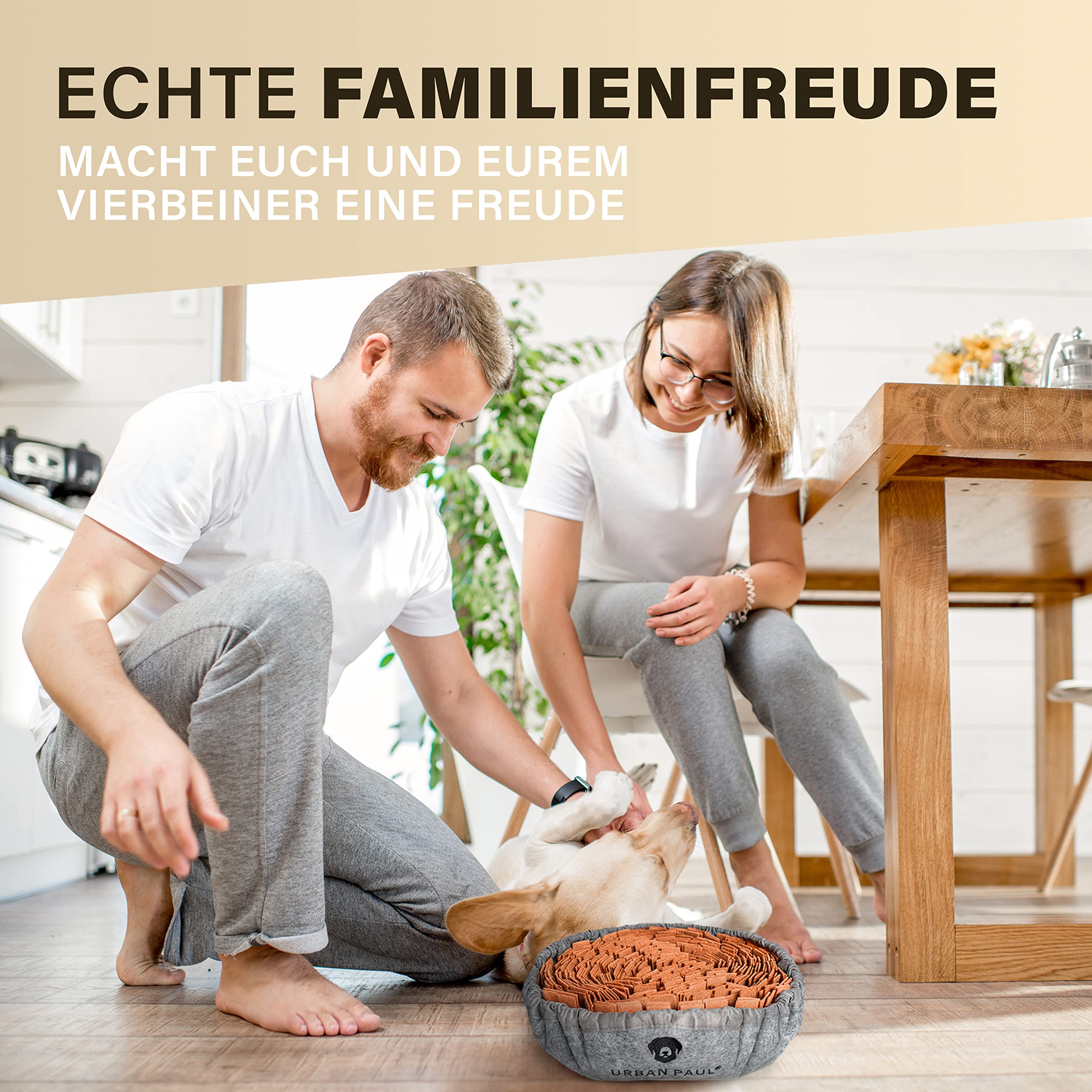 Schnüffelteppich für Hunde - Beste Materialien - extrem widerstandsfähiges Hundespielzeug - größenverstellbar und waschbar (grau)