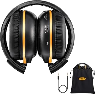 SIMOLIO Folding Wireless IR Car DVD Headphones for Honda Pilot, Toyota Sienna, Dodge Journey, Chrysler Pacifica & 100+ Models