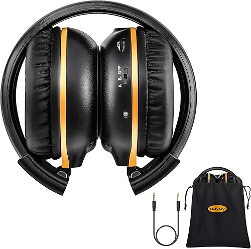 Miniatura 8 de SIMOLIO Auriculares IR para DVD de automóvil, auriculares infrarrojos universales de 2 canales, auriculares inalámbricos para automóvil con bolsa