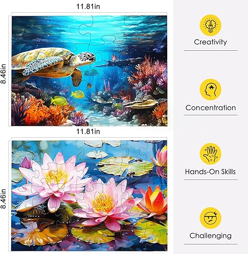 Miniatura 3 de Paquete de 4 rompecabezas de piezas grandes de 16 y 35 para personas mayores, productos de demencia para ancianos, actividades de Alzheimer para