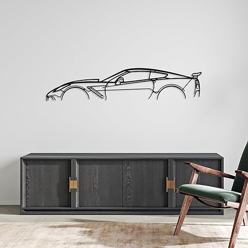 Miniatura 7 de DecoSoul Corvette ZR1 C7 Classic Model Silhouette - Arte de pared de metal para automóvil, automóvil deportivo, decoración de línea de silueta
