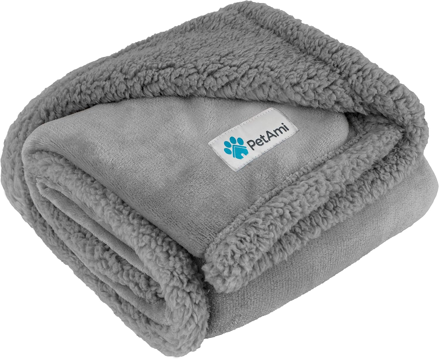 PetAmi Waterproof Dog Blanket for Medium Dogs, Puppies, Small Cats | Soft Sherpa Fleece Pet Blanket Throw for Sofa, Couch | Thick Durable Pet Bed Cover, Floor Mat 29 x 40 inches (Light Gray) : Pet Supplies