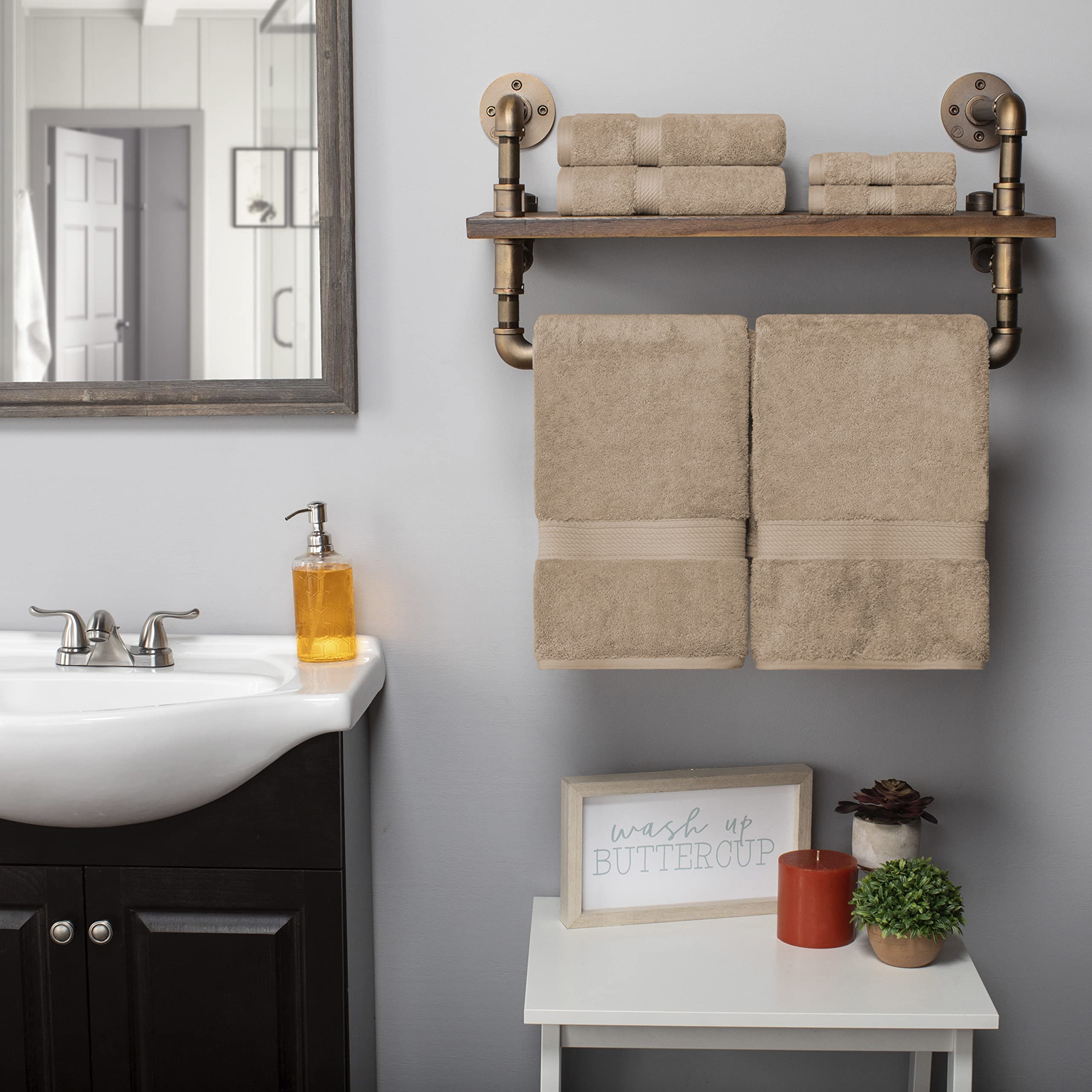 BLUENILEMILLS BNM Premium Quality Egyptian Cotton Towels, 6-Piece Ultra-Soft Bathroom Towels |Super Soft Bath Towel| Hypoallergenic Hand Towel| Face