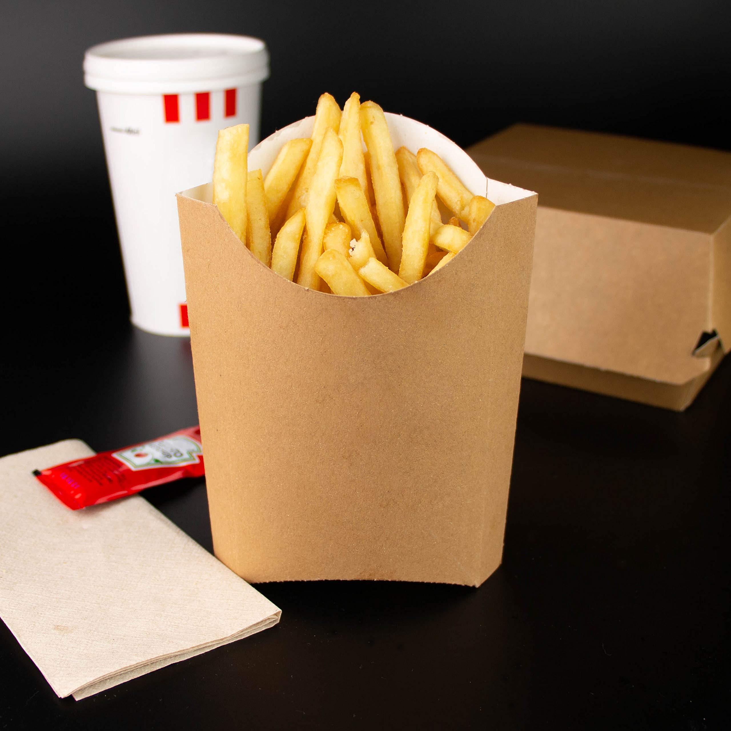 Confezione da 200 Tasche Fry coni in cartone riciclato 135 gr
