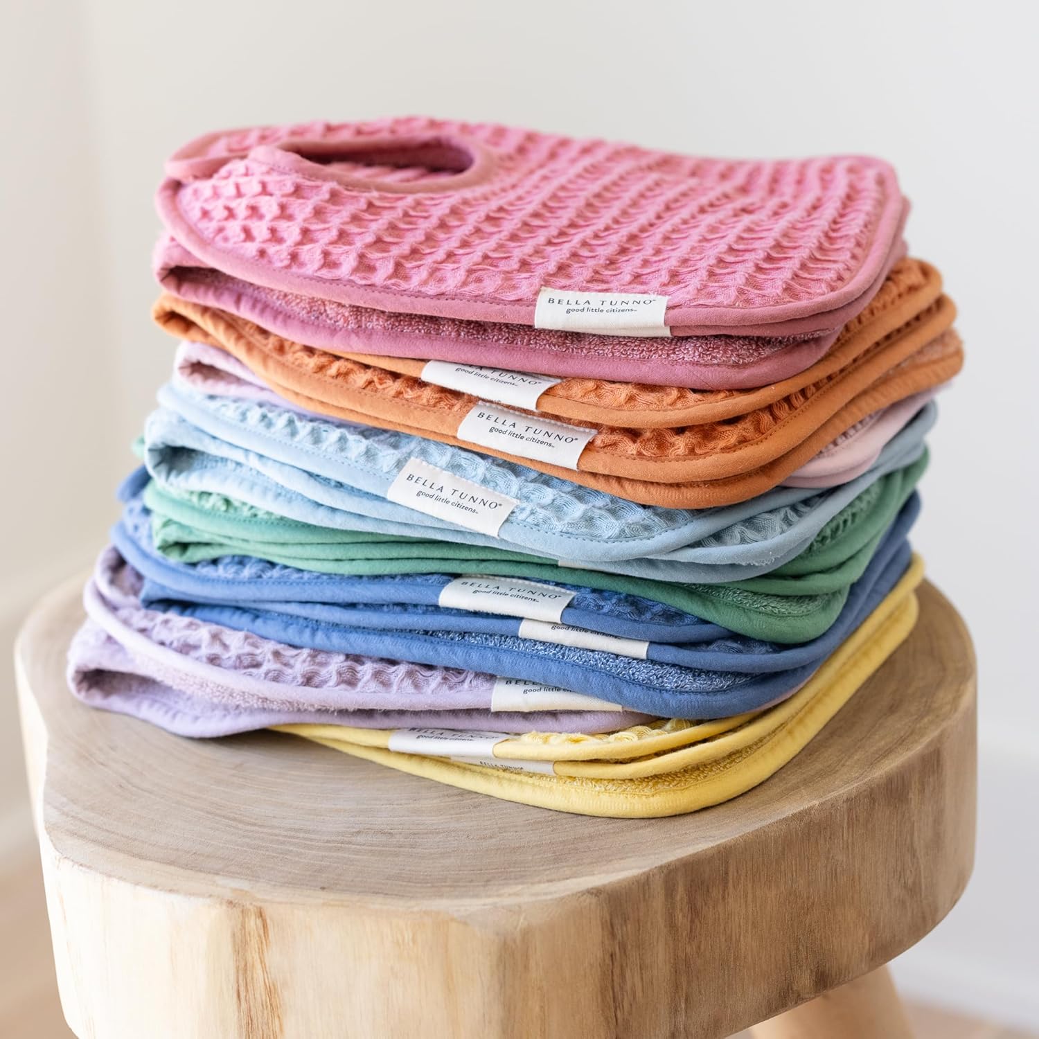 Bella Tunno Baby Bibs and Burp Cloths Set – Reversible Drool Bibs and Soft Absorbent Newborn Burp Cloths, Oeko-TEX Certified (Fog) image 5 of 7 B0DLHZTL3L