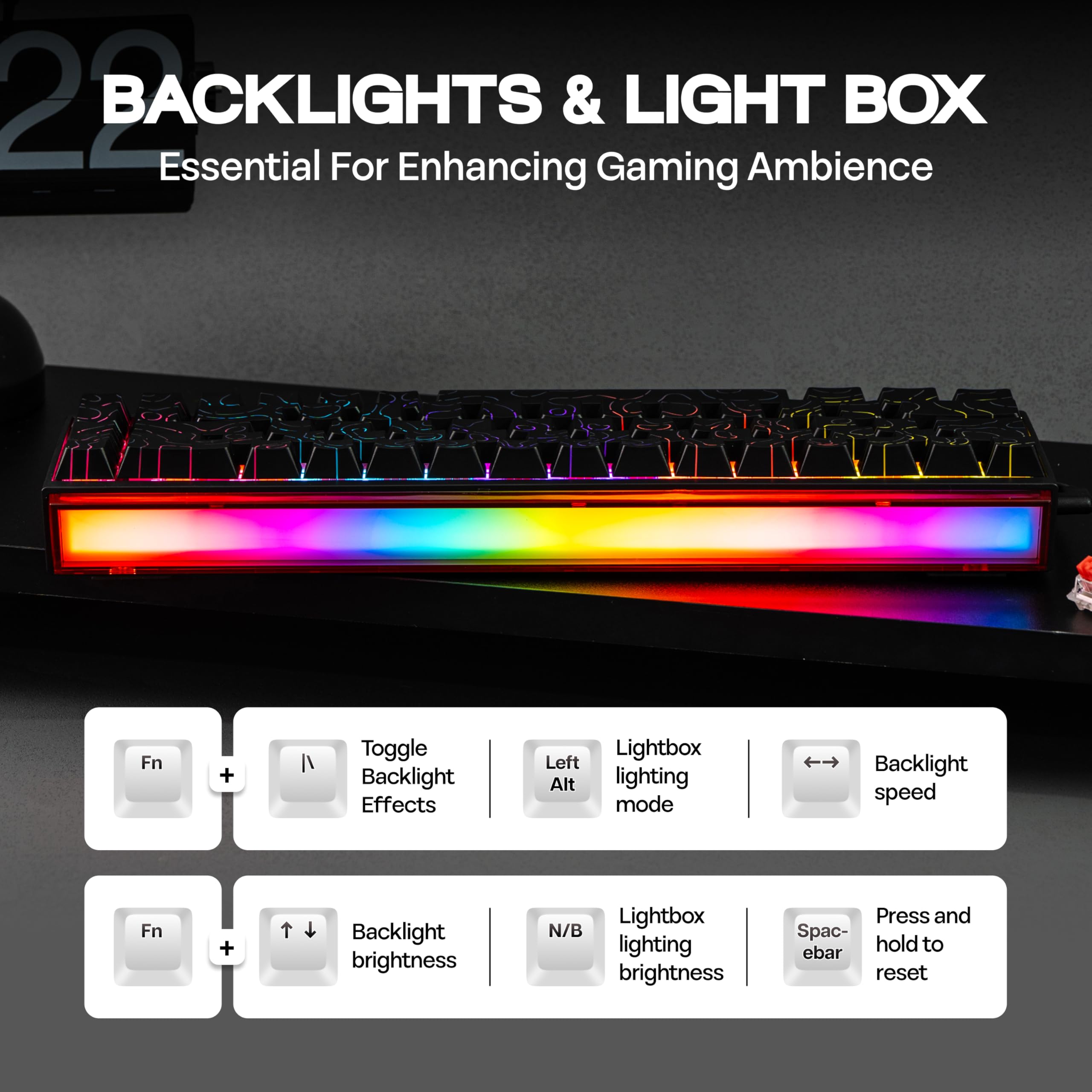 Amazon | MechLands AJAZZ NK68 有線ゲーミングキーボード ライト
