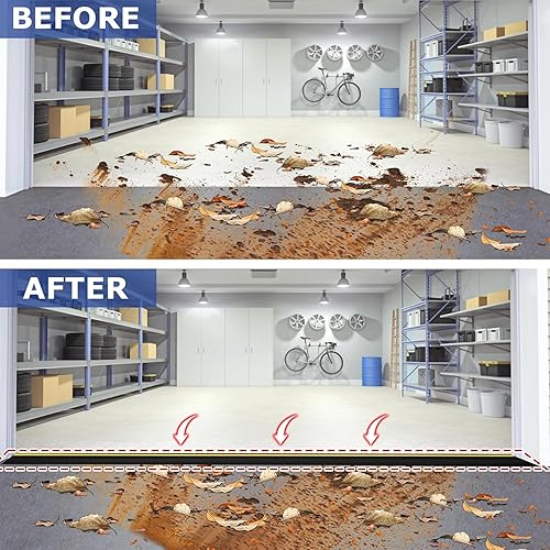 Miniatura 5 de Tira universal de umbral de goma para puerta de garaje de 12 pies con adhesivo negro de 10.1 fl oz, tira de sellado resistente a la intemperie,