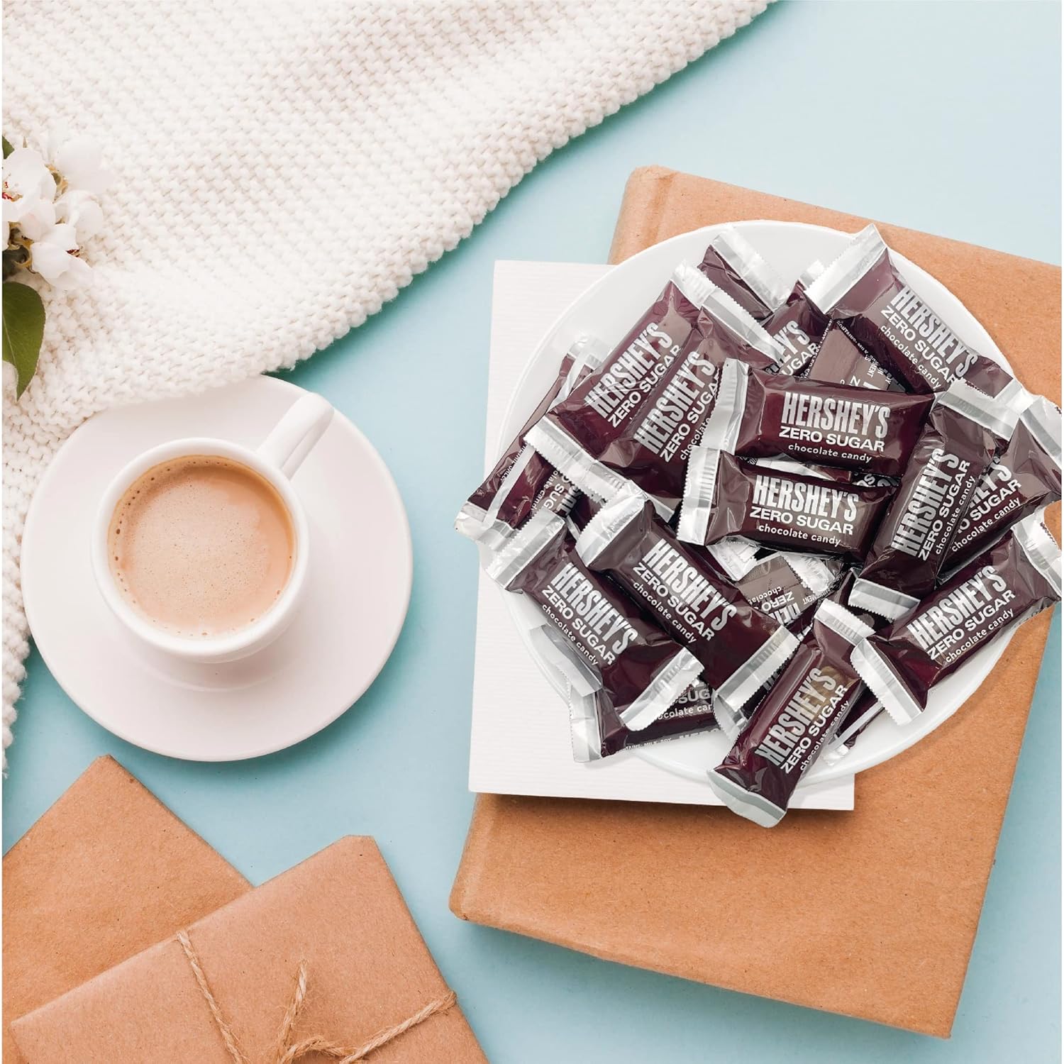 HERSHEY’S Barras de caramelo de chocolate con leche cero azúcar