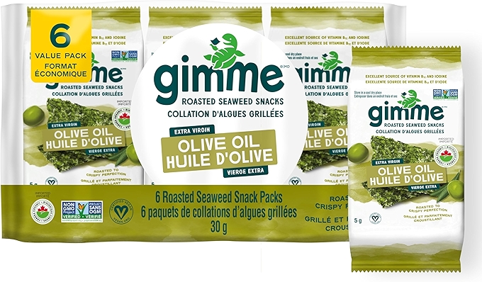 gimMe 有机烤海苔零食 - 特级初榨橄榄油味 - 健康便携零食