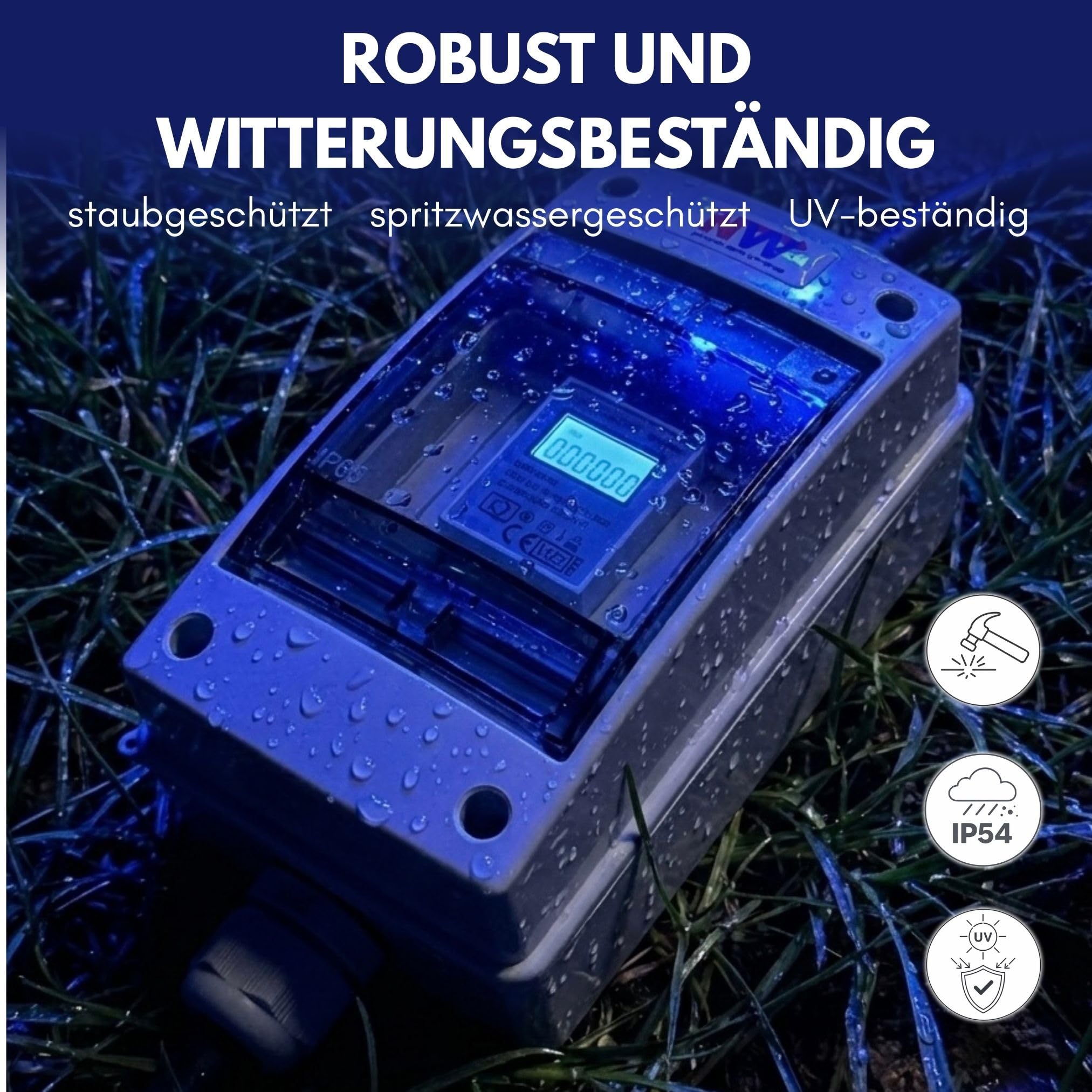 NWP Mobiler Schuko Stromzähler 230V digital MID-geeicht IP54 16A Energiezähler