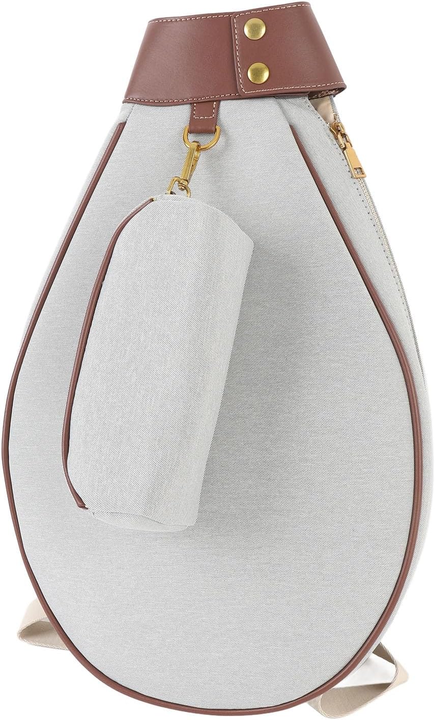 Tennis Sling Bag Large Capacity, Water Professional Backpack for Badminton Racket Grey - Spacious Storage, Secure Racket Straps, Versatile Carry Options for Sport