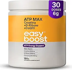 Creatina Monohidratada com Coenzima Q10 e D-Ribose ATP MAX Easy Boost 180g com Laudo