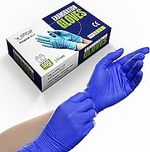 OTICA Nitrile Exam Hand Gloves|100 pcs|Tear Resistance|Stick Resistant|Powder Free|Gloves for Food|Gloves for Dental|Gloves for Hospital|Blue|MedicalExamination Gloves Pack of 100(Medium)