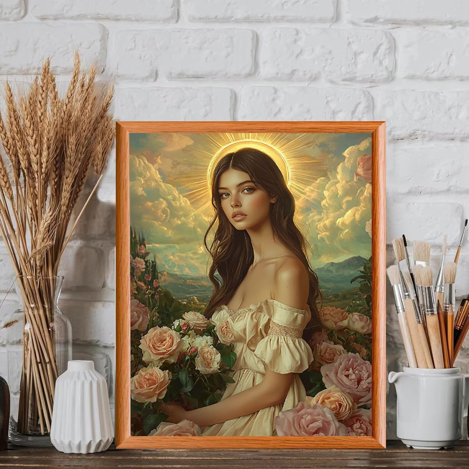 WEISHIWE Różowy i damski Malowanie według liczb Dorosłych, 60x80cm w-647