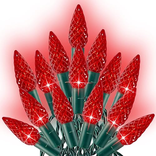 Miniatura 8 de Dazzle Bright C6 - Cadena de luces LED de Navidad de 200 luces, 66 pies, impermeable, conectable, con temporizador, 8 modos, luces de Navidad para