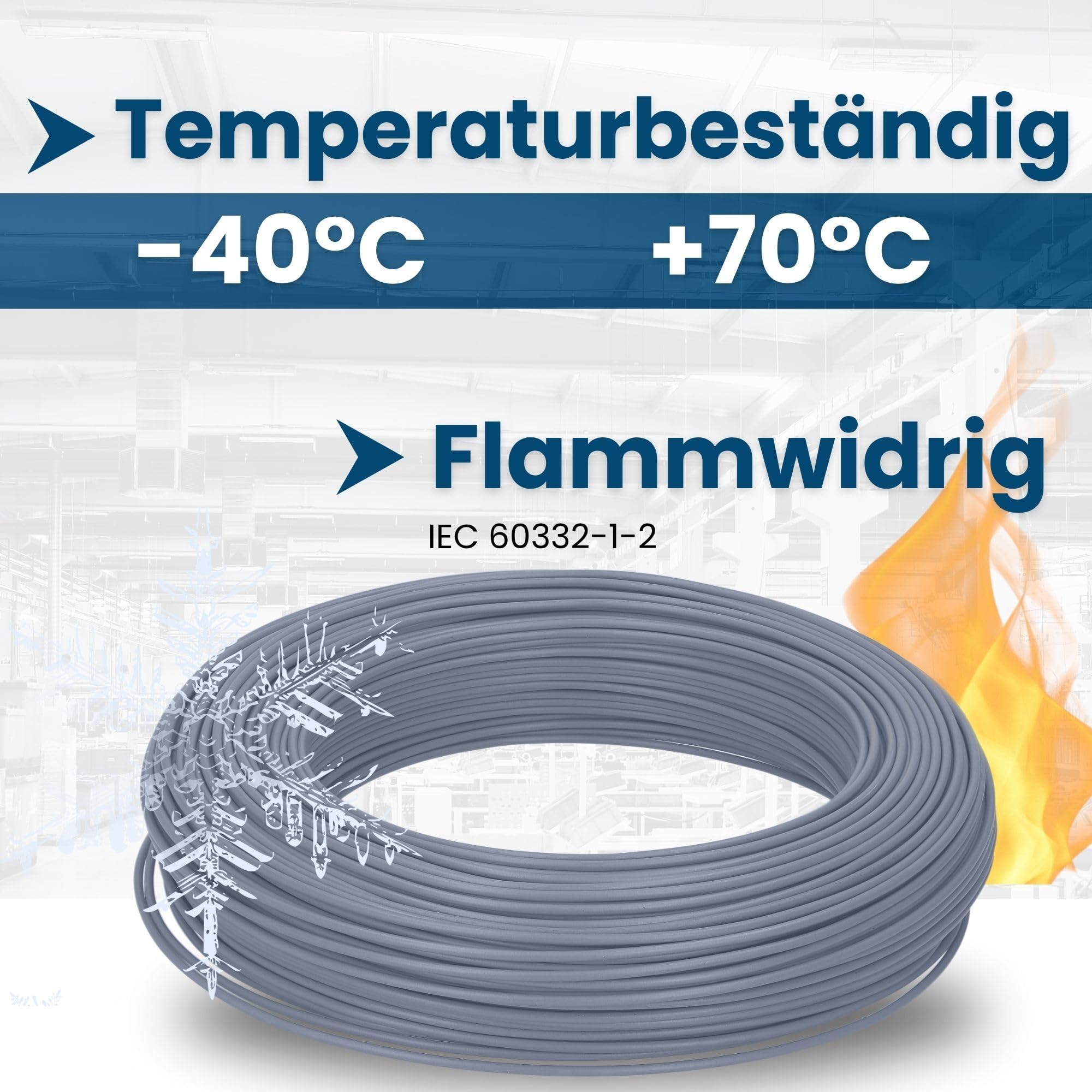 Kalitec 100m Cavo Unipolare H07V-U 1.5 mm² Grigio - Filo Rigido PVC | Cavo monofilo 450/750V per cablaggio interno di macchine e quadri elettrici. Posa sicura in tubi protettivi e impianti.