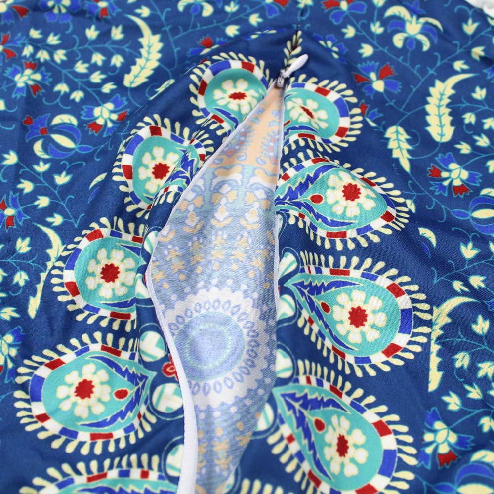 ggaimwf Fodere per Cuscini Marocchini 45x45cm Cuscino Etnico per Divano Turchese Cuscini Boho Indiano Astratto Mandala Arabesque Meditazione Hippie Moderno Copricuscino per Soggiorno Letto Set da 2