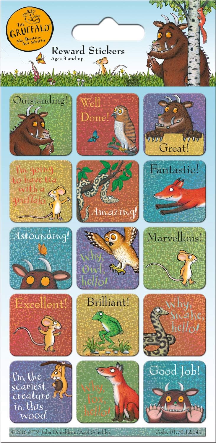 Paper Projects The Gruffalo Super Sticker Pack | Big Bundle for Scrapbooking and Decoration | Reusable on Non-Porous Surfaces,Blue,29.7cm x 21cm