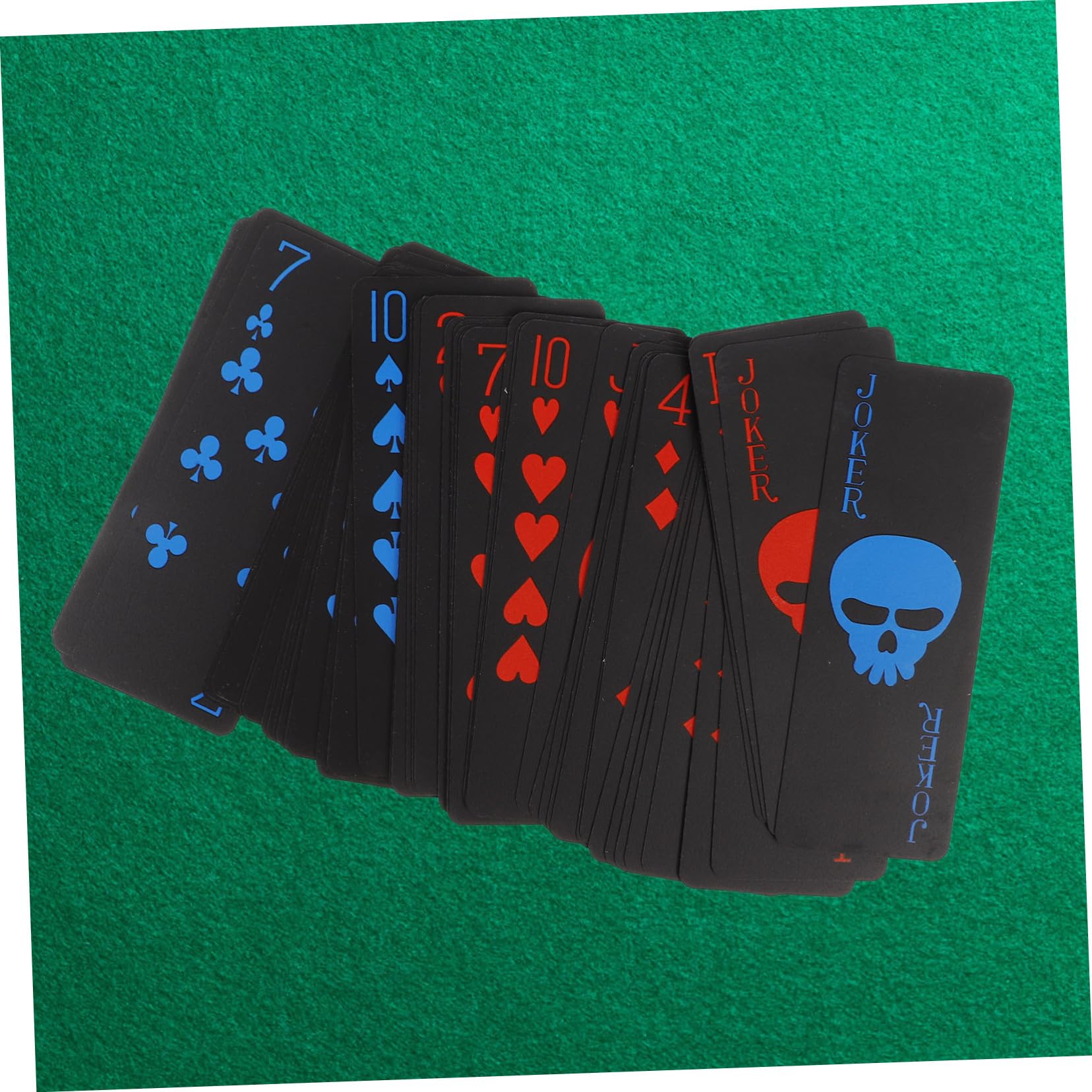 Carte Da Poker Impermeabili A Forma Di Teschio Mazzo Di Carte Da Gioco in Plastica Pvc Nera Opaca Set Originale Per Ragazzo Ragazza E Adulti