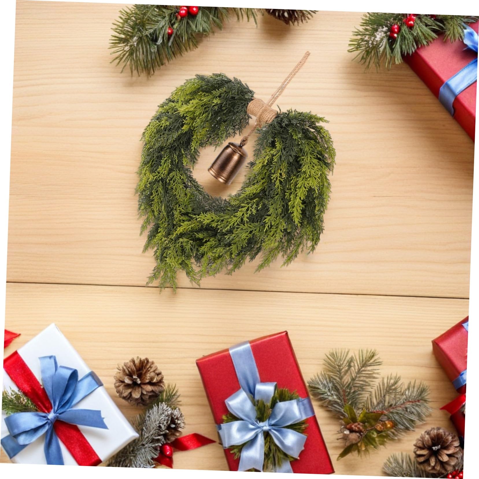 Toyvian Guirnalda de Puerta de Navidad Guirnalda de Cascabel Decoración Navideña para Puerta de Entrada Chimenea Decoraciones