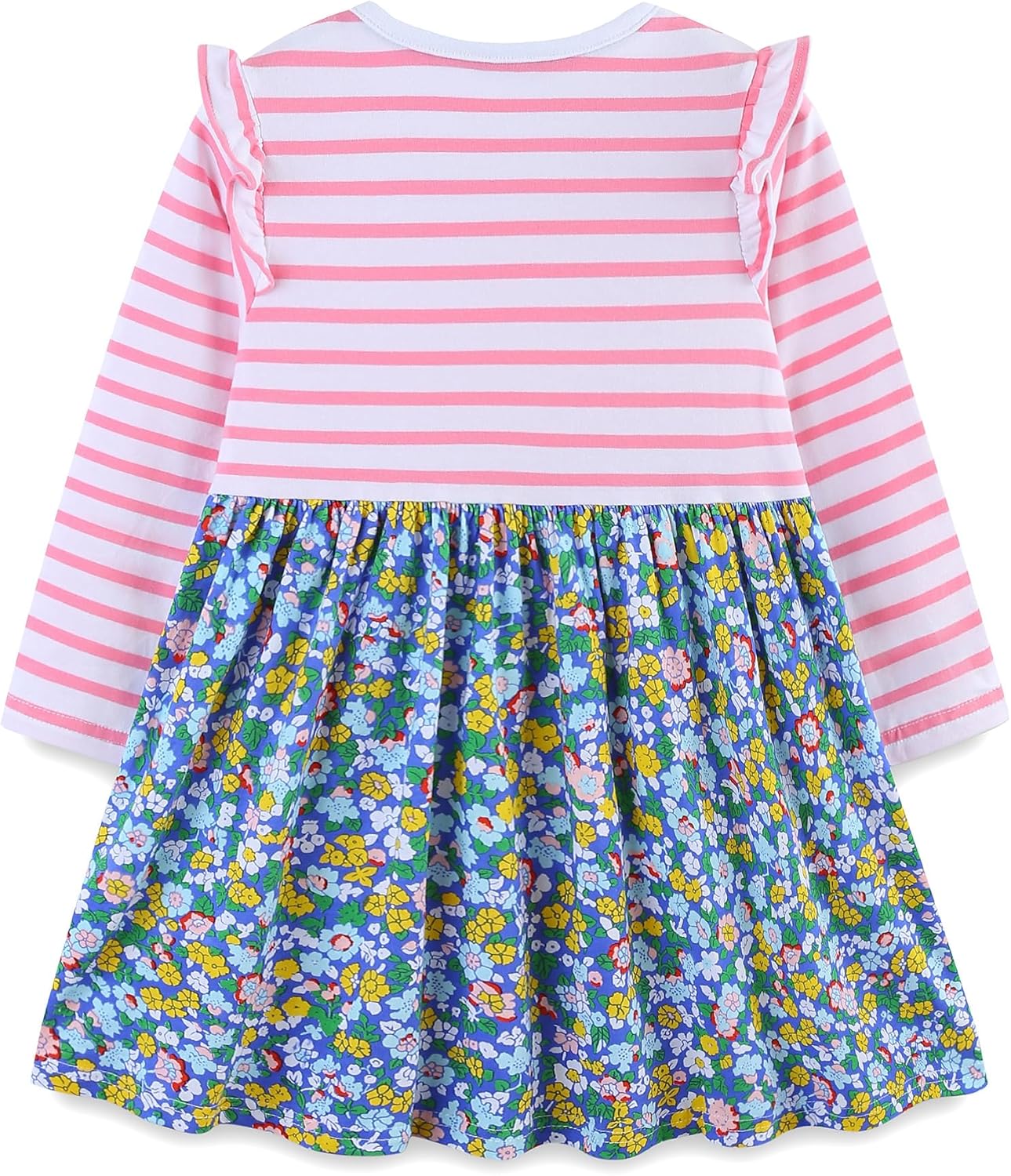 FreeLu Girls Cartoon Casual Dress Toddler Jersey Cotton Party Dresses Applique Embroidery Longsleeve T-Shirt Clothes - Image 3