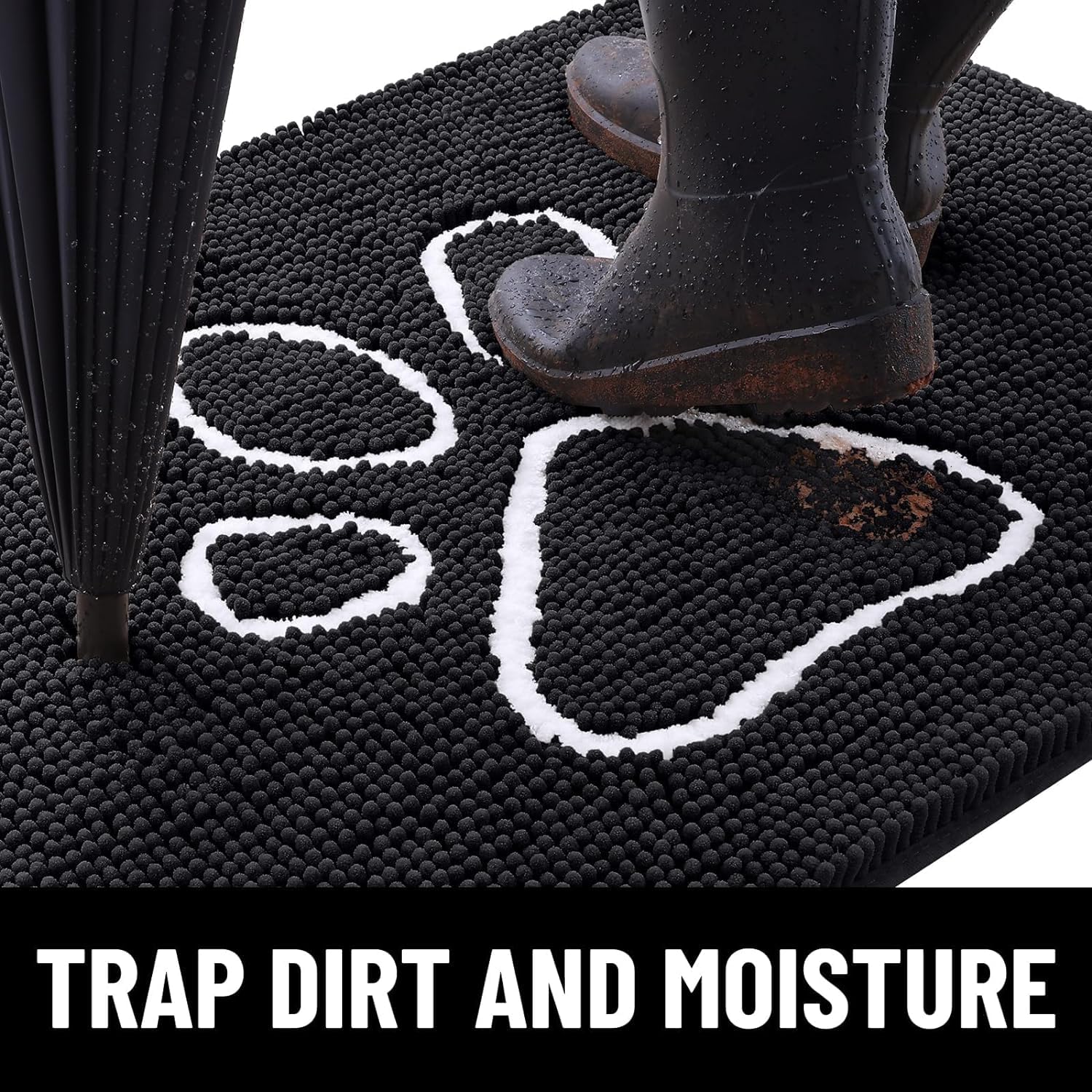 Homaxy Dog Door Mats Indoor, Super Absorbent Non Slip Doormats, Soft Chenille Floor Mat - Image 2