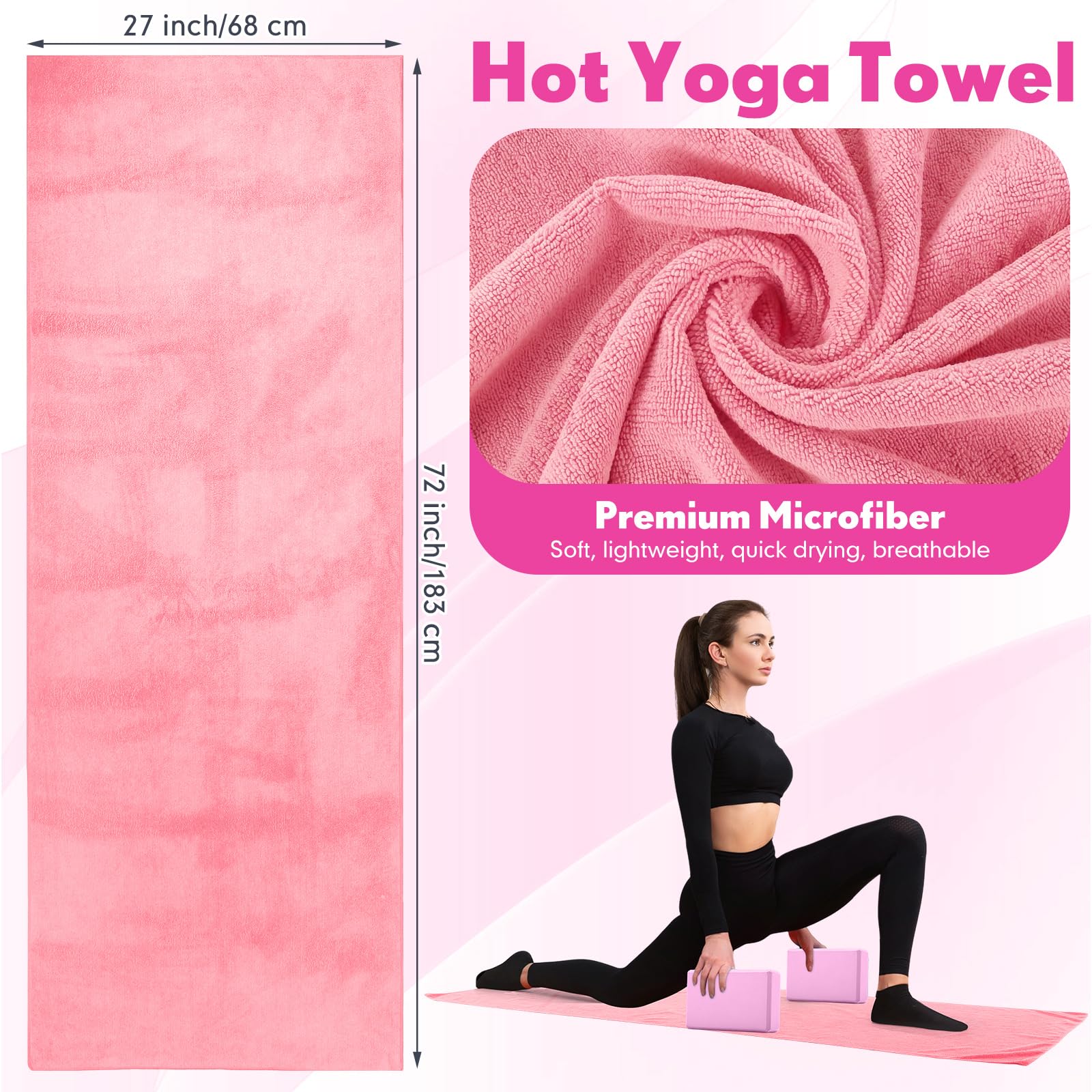Simgoing 14 kits de yoga para entrenamientos en casa, equipo de pilates para mujeres principiantes, bloques de toalla de yoga caliente, correa, rodillera, banda de ejercicio de bucle de resistencia