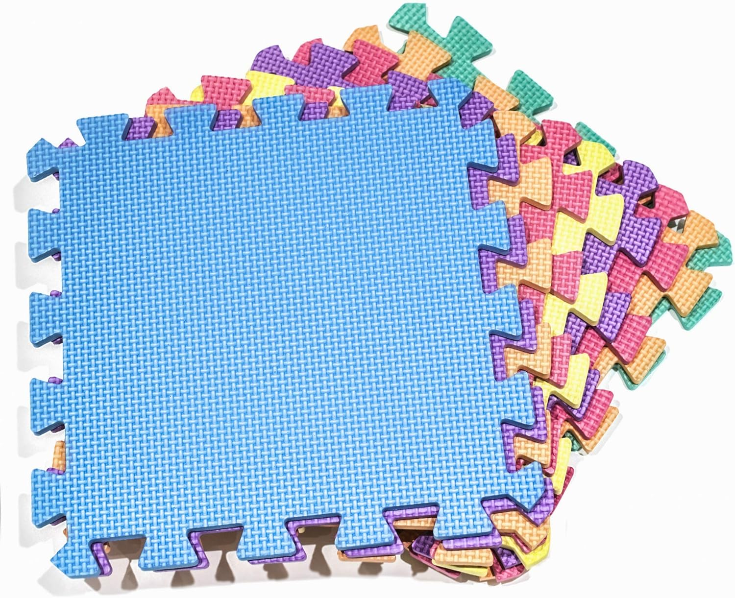 M.Y Interlocking Foam Play Mat – 29x29cm Thick, Multi Colour Soft EVA Baby Floor Tiles