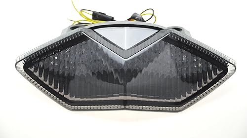 Miniatura 3 de Luces traseras LED para motocicleta con lente ahumada, luz trasera de freno con indicadores de luz de señal de giro integrados para Kawasaki