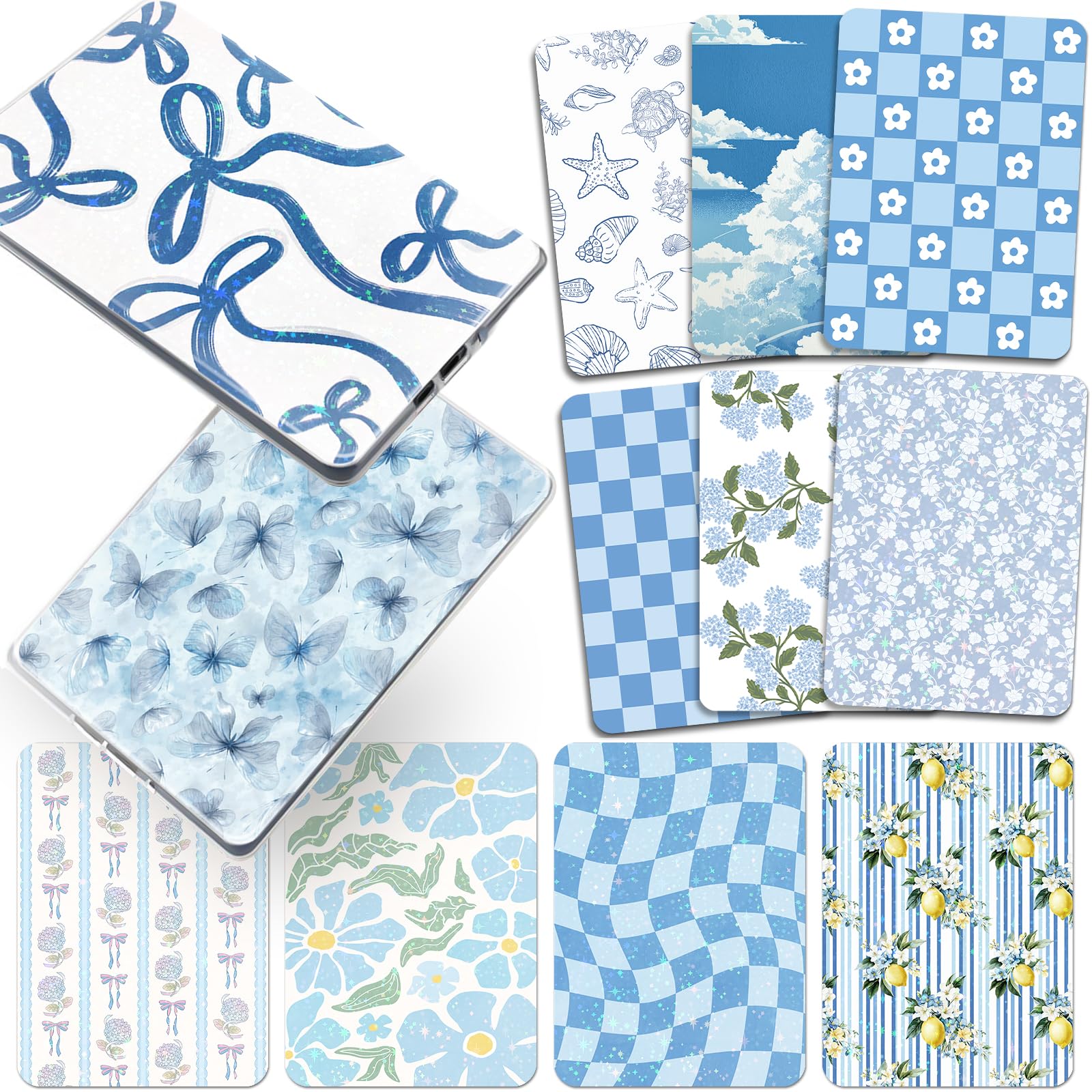 Insert Cardstock für transparente Schutzhülle, kompatibel mit Kindle Paperwhite 11. 12. Generation 17,3 cm (6,8 Zoll), Blumenmuster, Kartenzubehör für E-Reader, Buchliebhaber, Lesegeräte