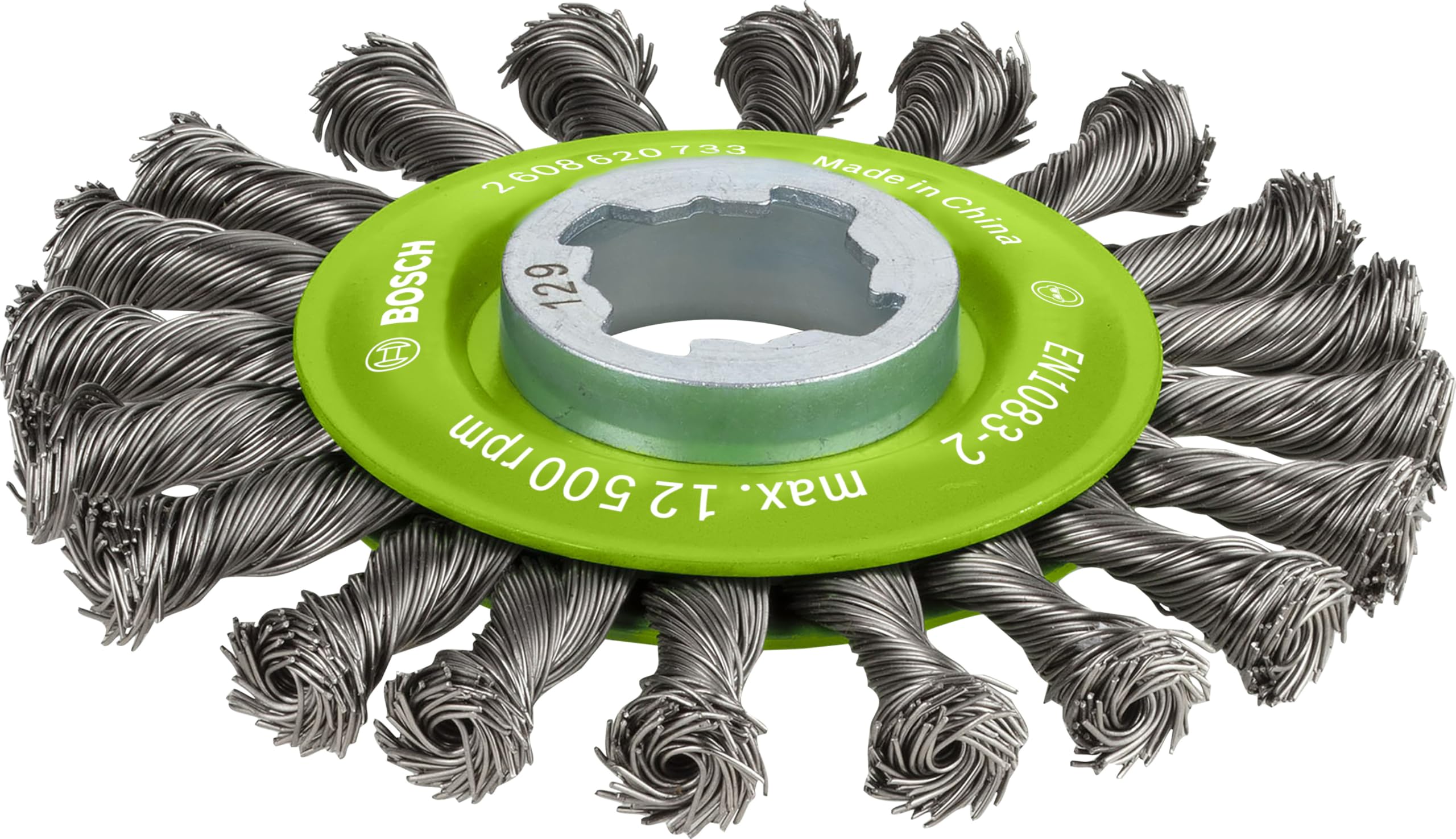 Bosch Bosch 1x PRO Stainless Steel Longlife Wire Wheel, Knotted Wire for Small Angle Grinder and X-Lock (for Steel, Ø 115 mm, Professi