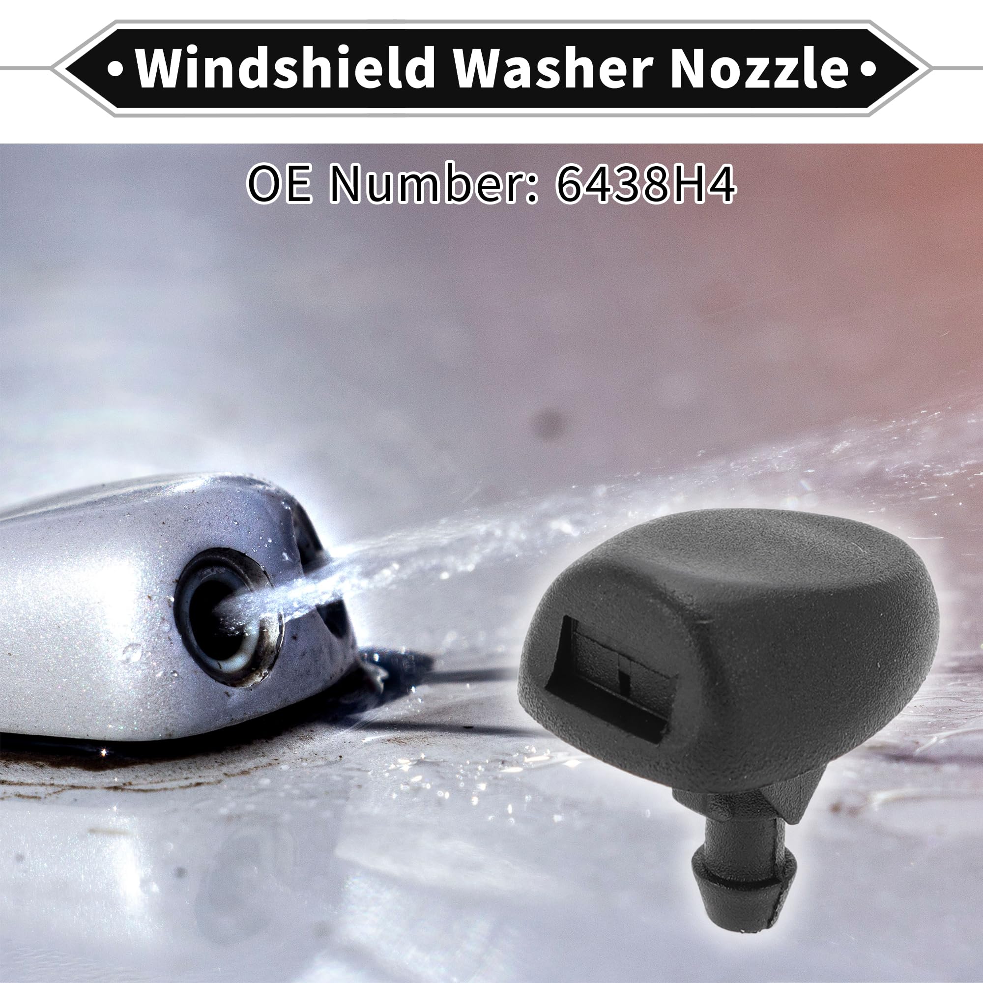 Windshield Washer Nozzle & Hose Kit For Nissan Frontier 1998-2004 - Replacement Sprayers With Adapters, 2-Meter Hose