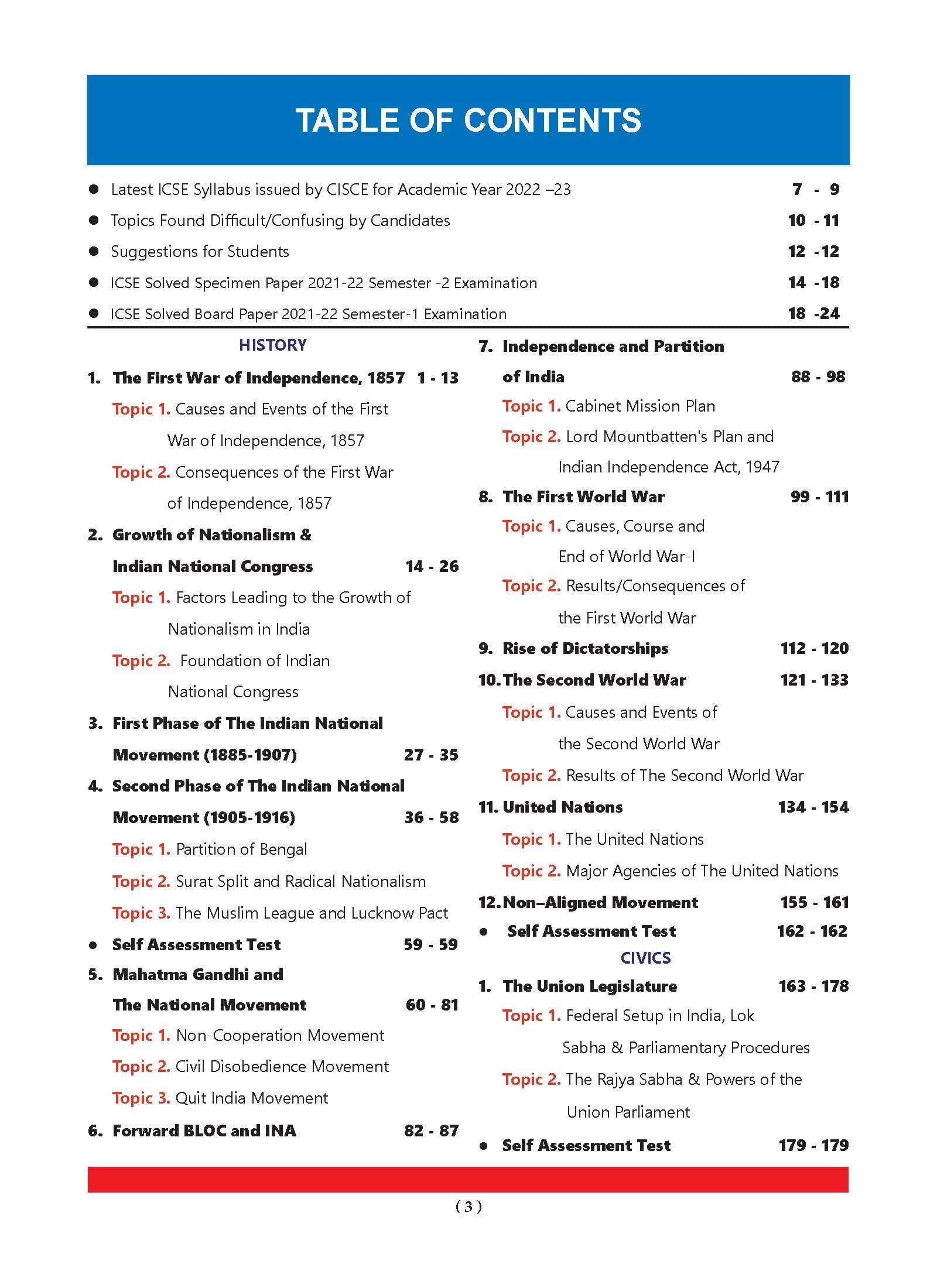 Oswaal ICSE Question Bank Class 10 History and Civics Book (For 2023 Exam) 1