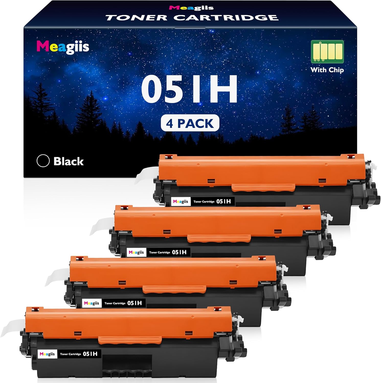 051H CRG051H Toner Cartridge Replacement for Canon 051H High Yield Black Toner Cartridge 051 CRG051 CRG-051H for imageCLASS MF264dw MF267dw MF269dw LBP162dw LBP161dn Printer (Black, 4-Pack)