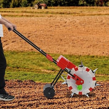 Manual Seeder, 7 Nozzles Garden Push Seeder Planter,Hand-Push Garden Seeder Roller Seeding Portable Multi Functional Precision Manual Sowing Tools for Maize,Peanut,Cotton