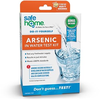 Safe Home DIY Arsenic in Water Test Kit at Home Testing for Arsenic in Any Freshwater Supply Detection 0-500 PPB Optional Testing at Our EPA-Certified Lab 1 Pack