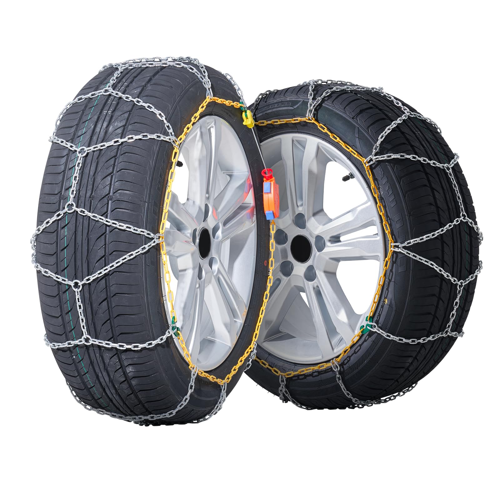 VEVOR Catene da Neve 610/685mm per Pneumatici in Lega di Acciaio al Manganese - 2 Pezzi di Trazione di Emergenza per Auto, SUV, Camion - Argento