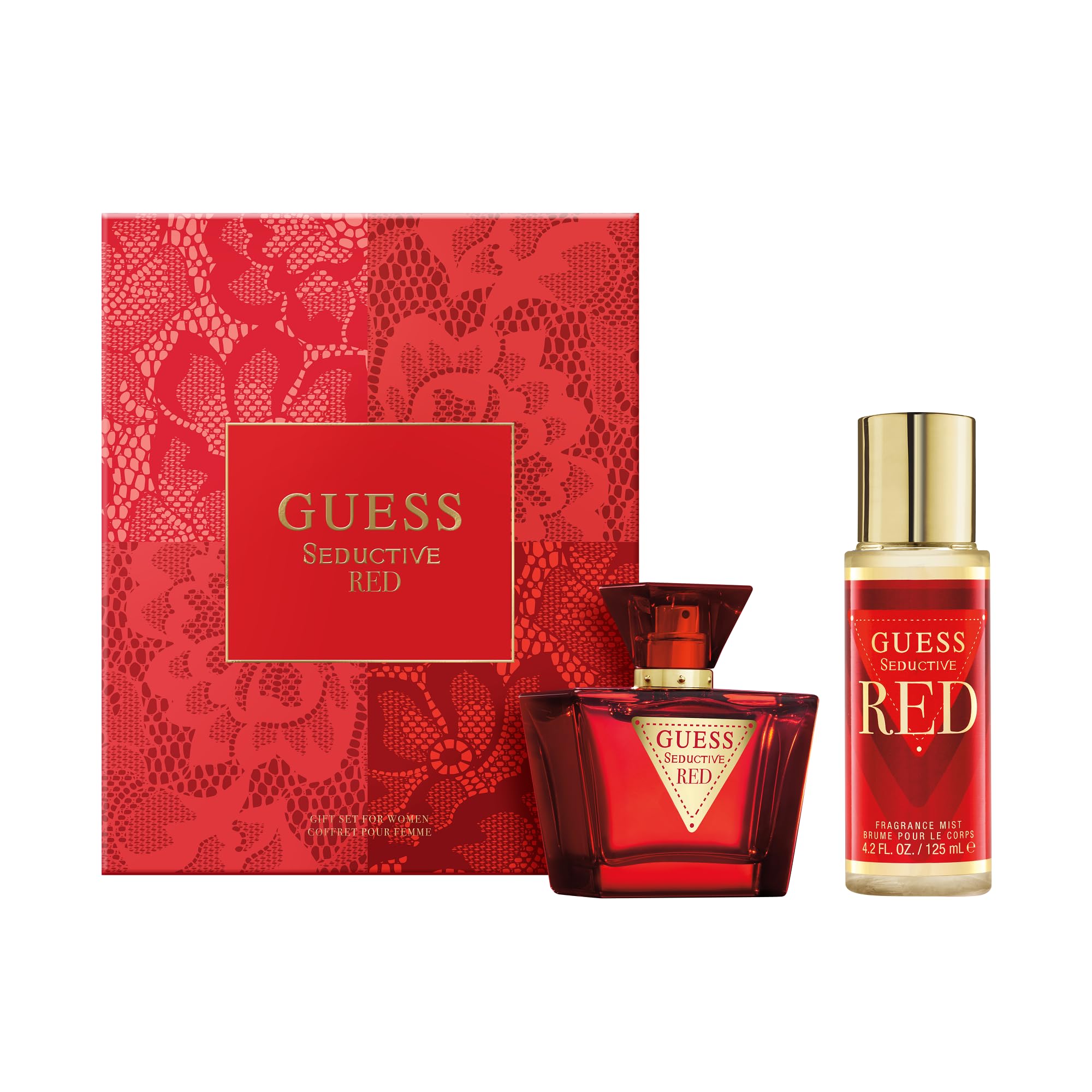GUESS Seductive Red Pack Regalo Mujer – Eau de Toilette 75ml, Bruma Corporal 125ml – Fragancia Gourmand y Sensual, Larga Duración