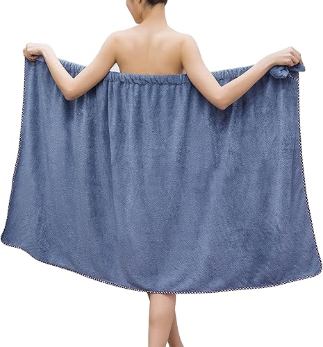 GOSCHE Toalla envolvente para mujer, toalla de ducha ajustable con toalla de baño para el hogar, hotel, camisón para sauna, playa, piscina,