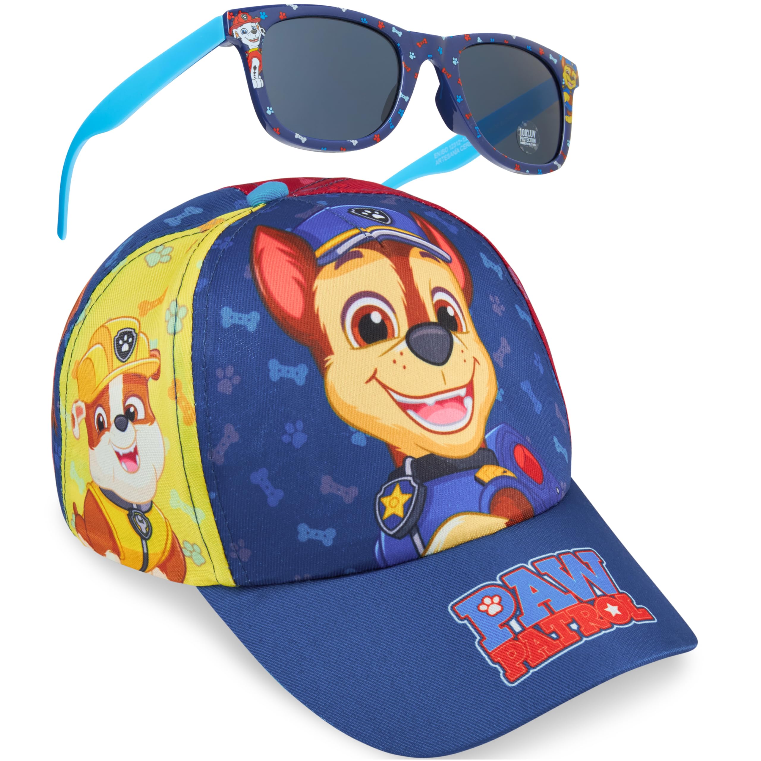 Paw Patrol Basecap und Sonnenbrille Set Jungen 3-6 Jahre, Coole Kinder Cap mit UV400 Kindersonnenbrille, Sommer Geschenke für Jungen (Multi Paw Patrol)