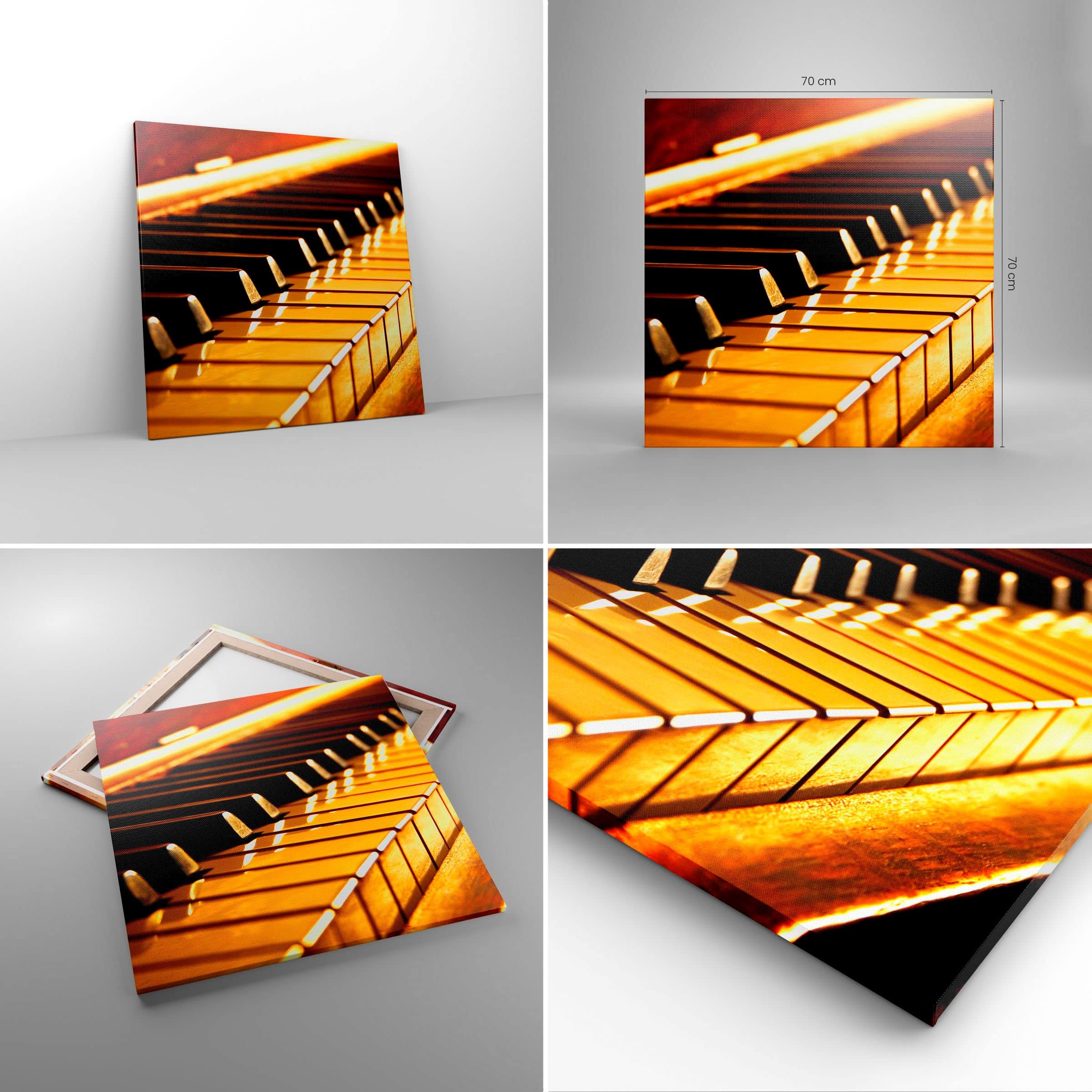 ARTTOR Bilder auf Leinwand 70x70cm Wandbild Musik - 2200 | Klavier Konzert Groß Wanddekoration Wohnzimmer Schlafzimmer Küche Wanddeko Wand Kunstdruck Wandkunst Wall Decor ARTTOR