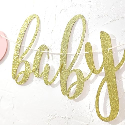 Miniatura 7 de Cartel de Sweet Baby Girl  Guirnalda dorada con purpurina It's a Girl, decoración de fiesta de primer cumpleaños