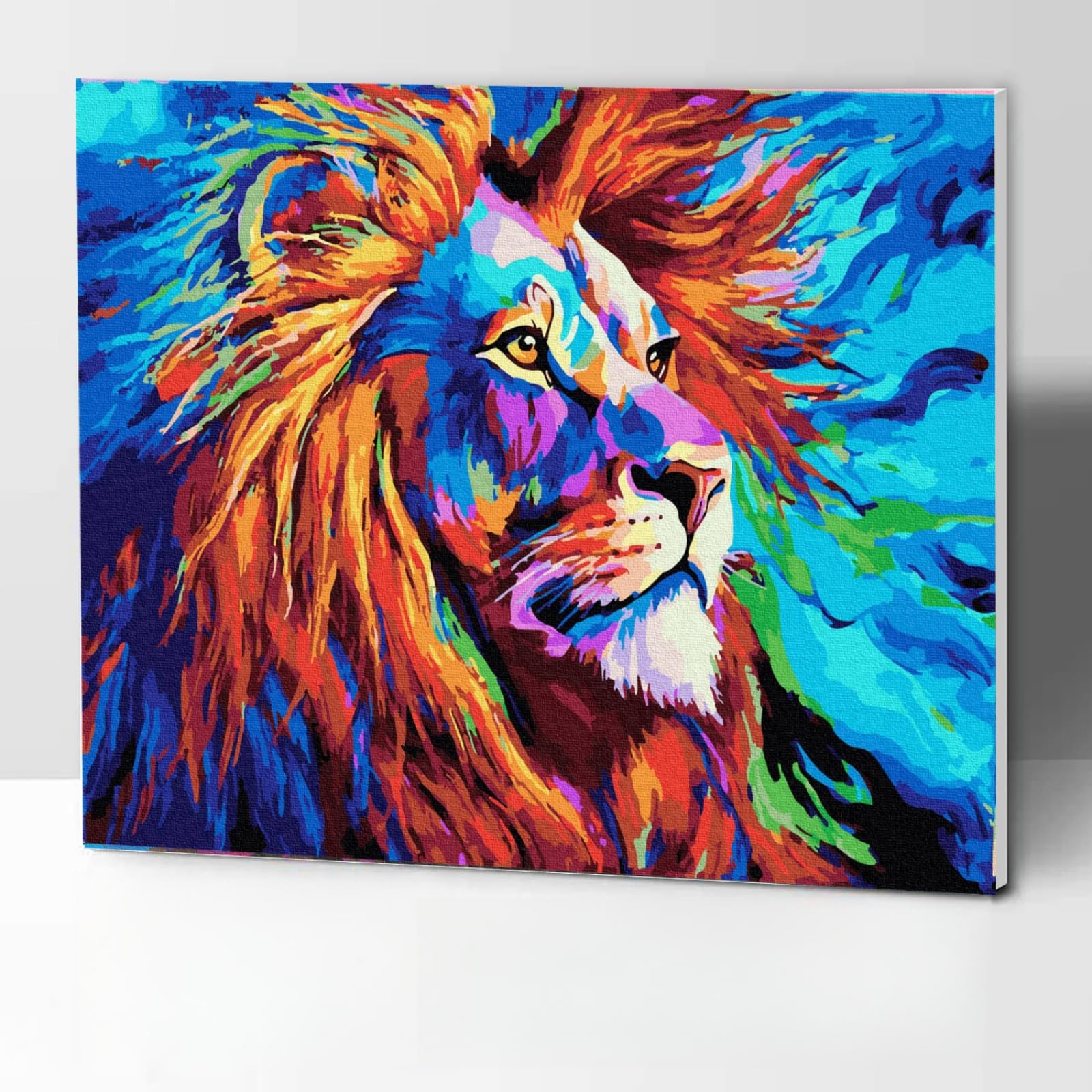 Painting by Numbers for Adults Kids with Frame, Adult Paint by Number Kits with Frame on Canvas, Kids' Painting by Numbers for Home Wall Decor Color Lion 30x40cm, Arts and Craft DIY Kits for Adults โ image 1