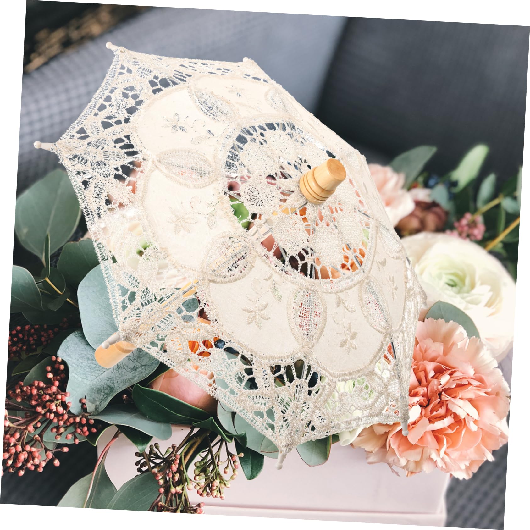 3 Stück Regenschirm für Hochzeiten Eleganter Leichter Brautschirm für Dekoration Fotografie und Veranstaltungen Weißer Schirm mit Griff