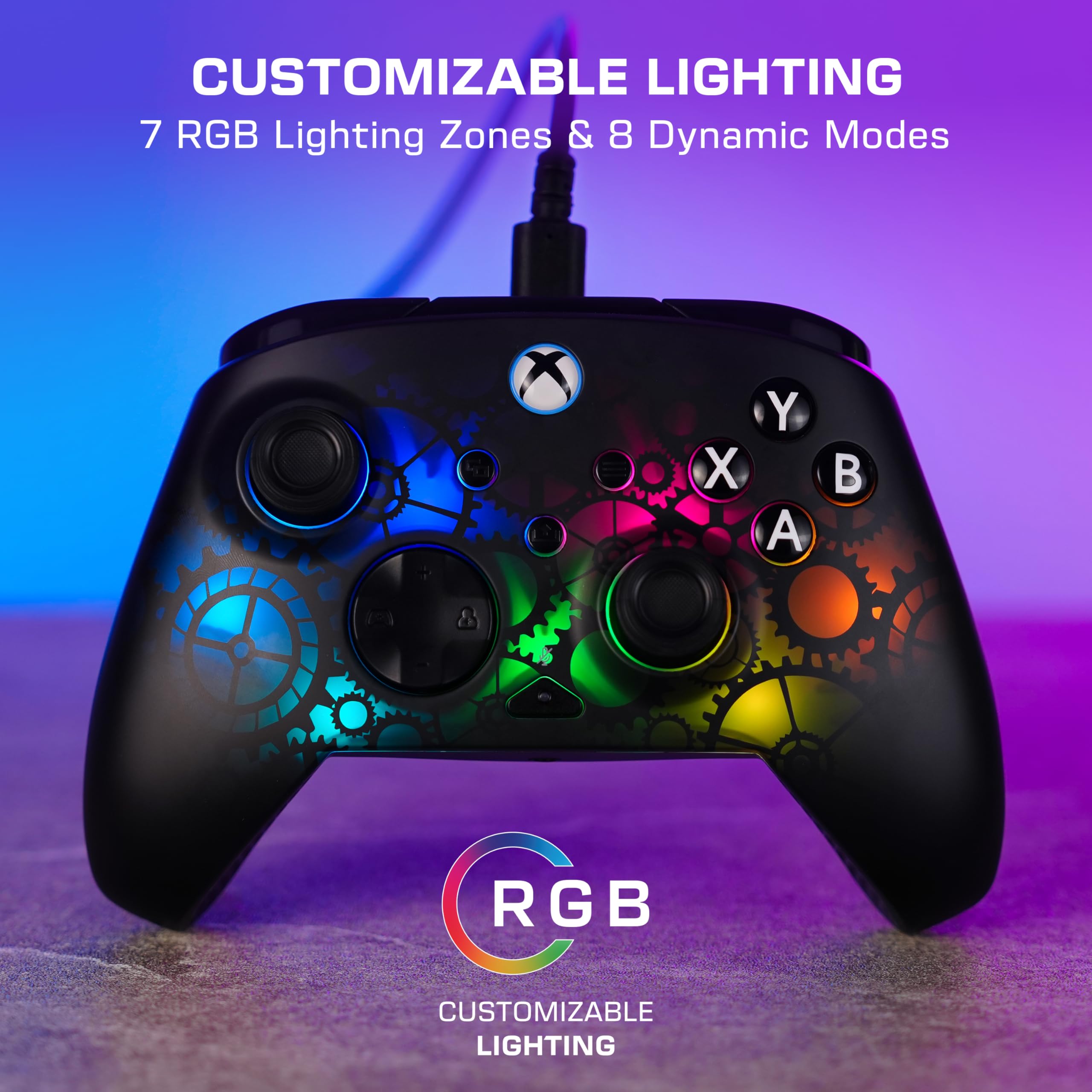Turtle Beach Afterglow Ignite Mando de juego RGB con cable - Con licencia para Xbox Series X y S, Xbox One y PC con Windows